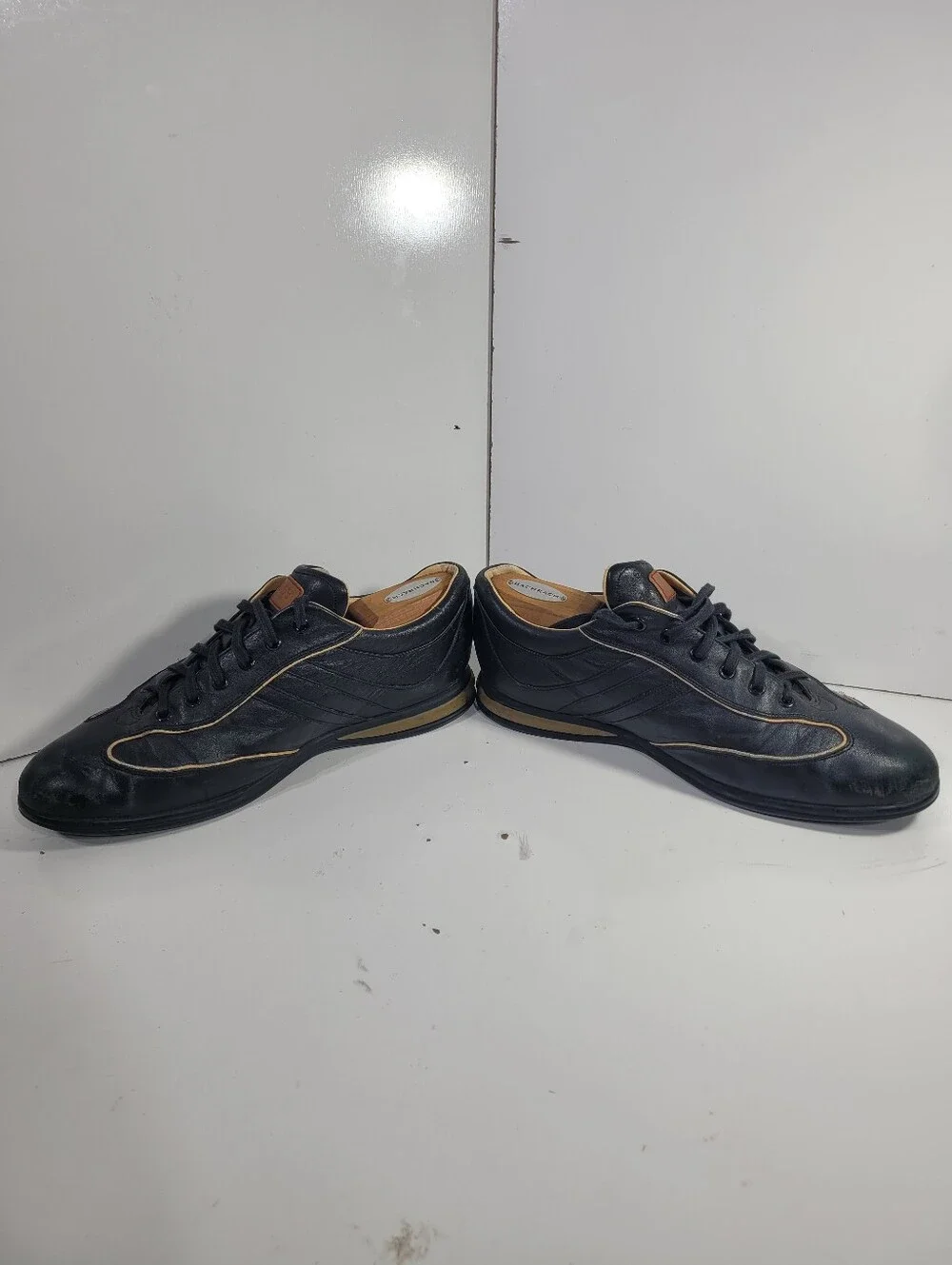Bally Switzerland Men’s Black Leather Bowling Shoes Sneakers Low Top Size 10.5